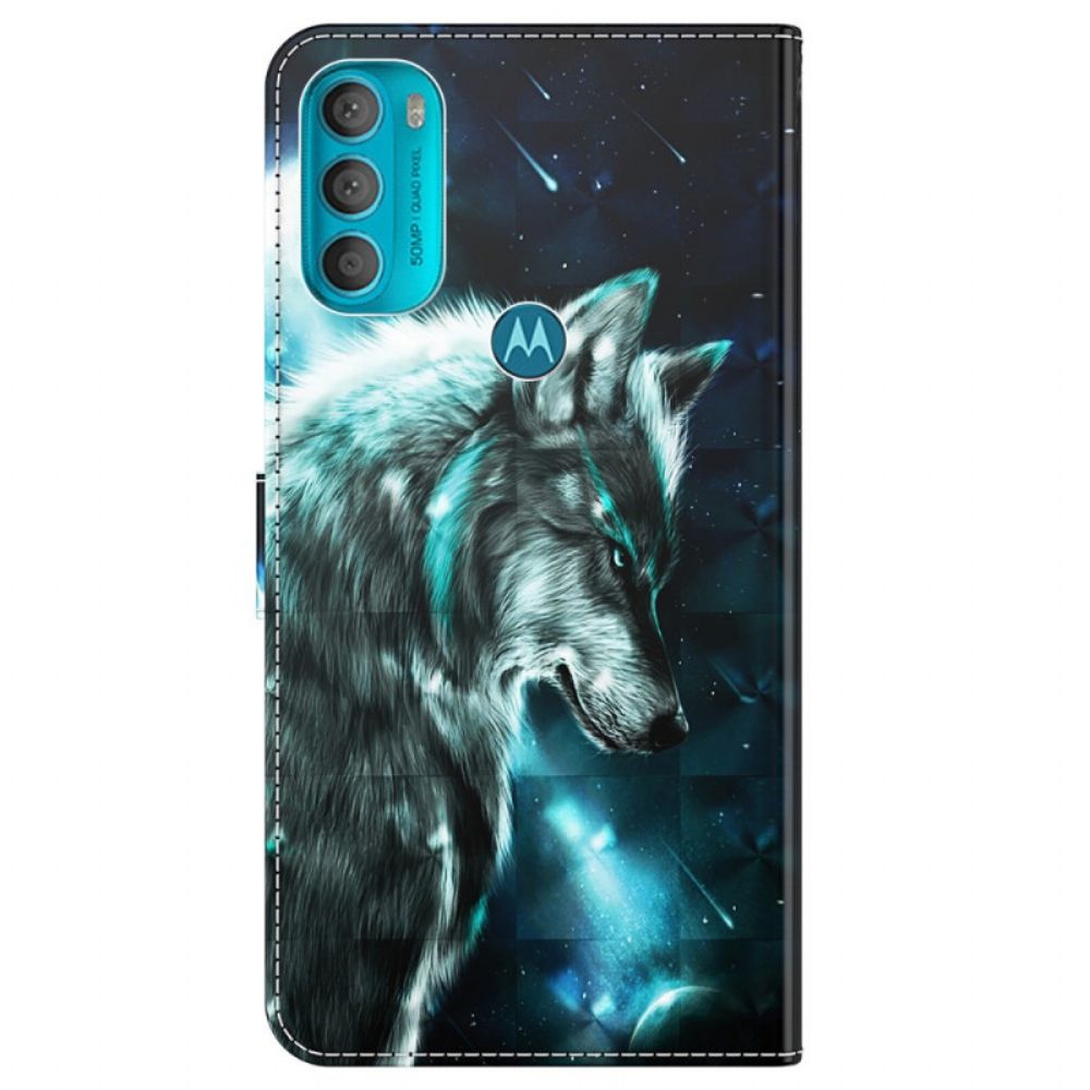 Flip Case Für Moto G71 5G Majestätischer Wolf