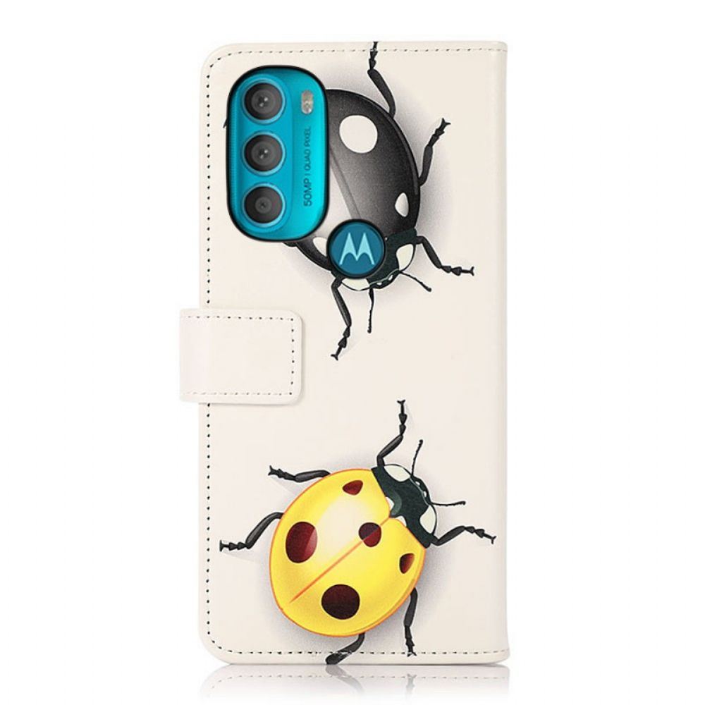 Flip Case Für Moto G71 5G Marienkäfer