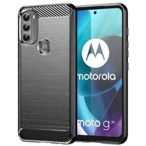 Handyhülle Für Moto G71 5G Gebürstete Kohlefaser