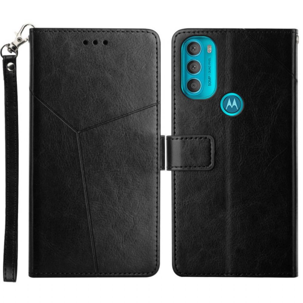 Lederhüllen Für Moto G71 5G Geo Y Design Leather Style