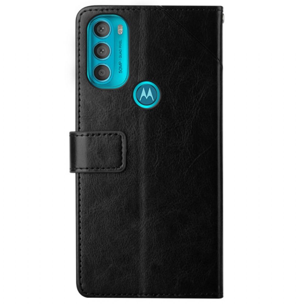 Lederhüllen Für Moto G71 5G Geo Y Design Leather Style