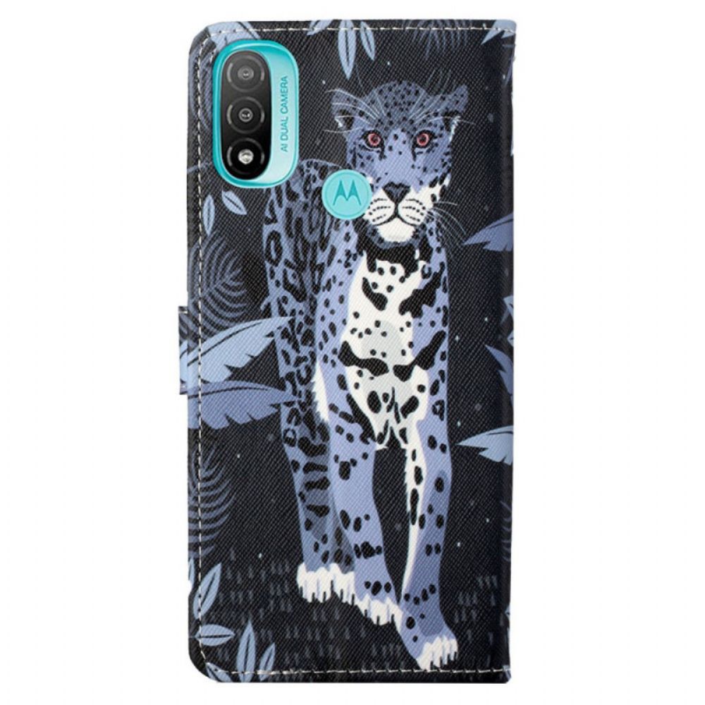 Lederhüllen Für Moto G71 5G Mit Kordel Tanga Leopard