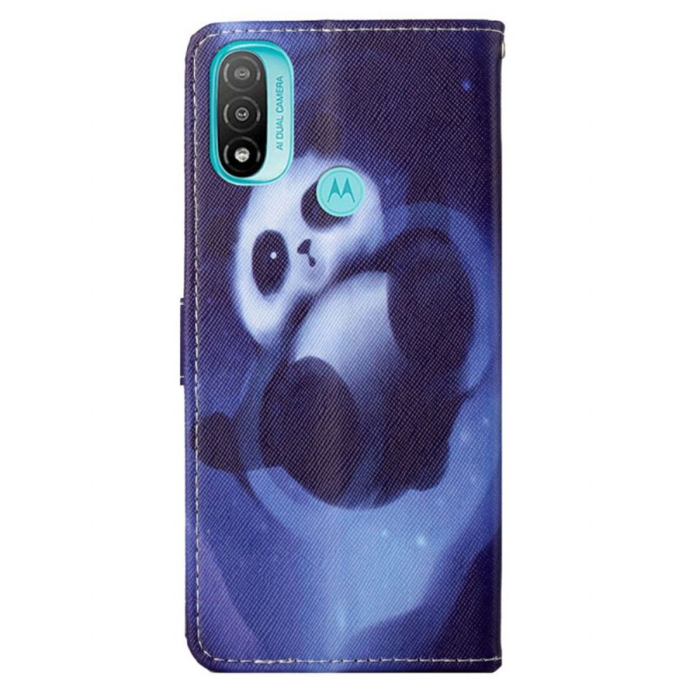 Lederhüllen Für Moto G71 5G Mit Kordel Tanga Space Panda