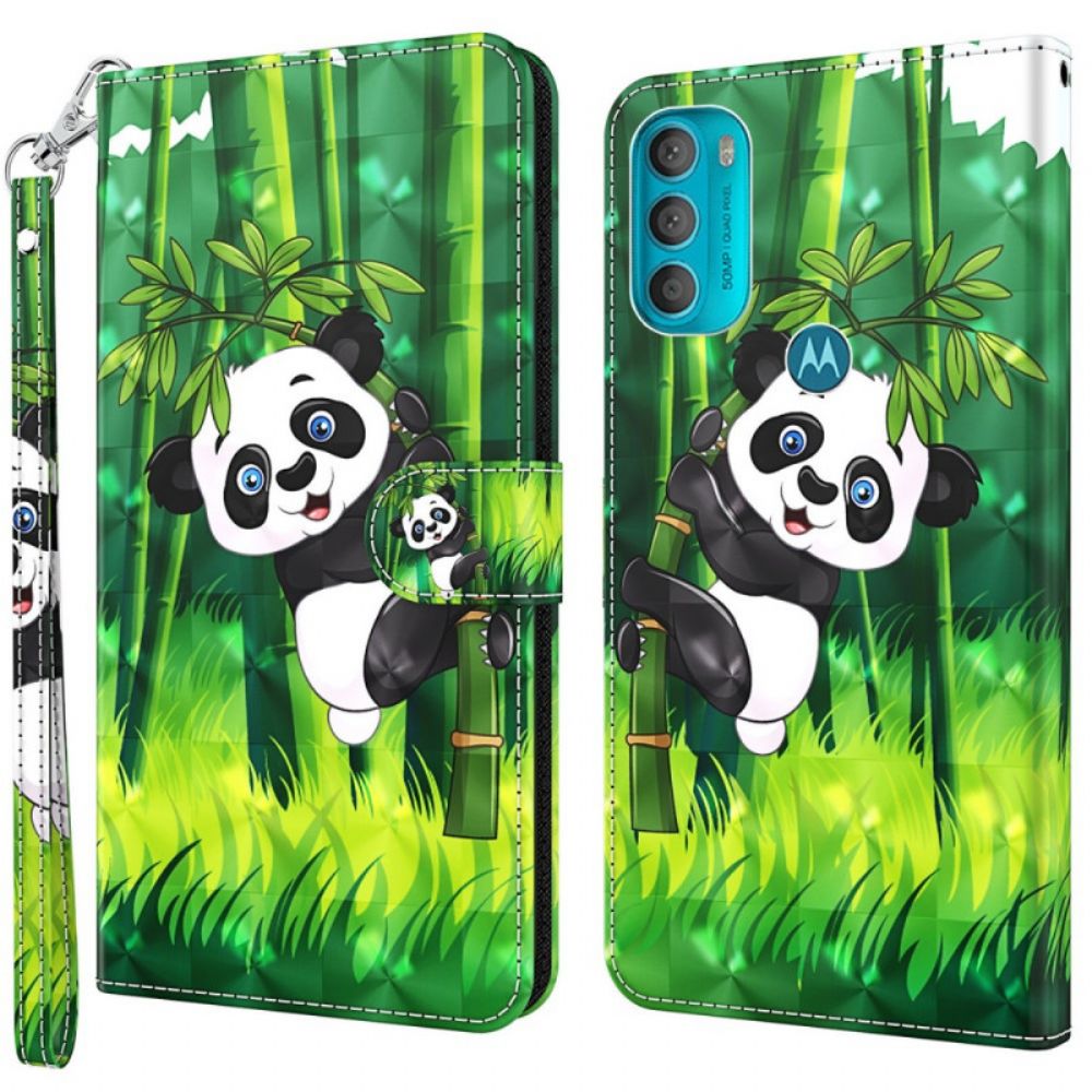 Lederhüllen Für Moto G71 5G Panda Und Bambus