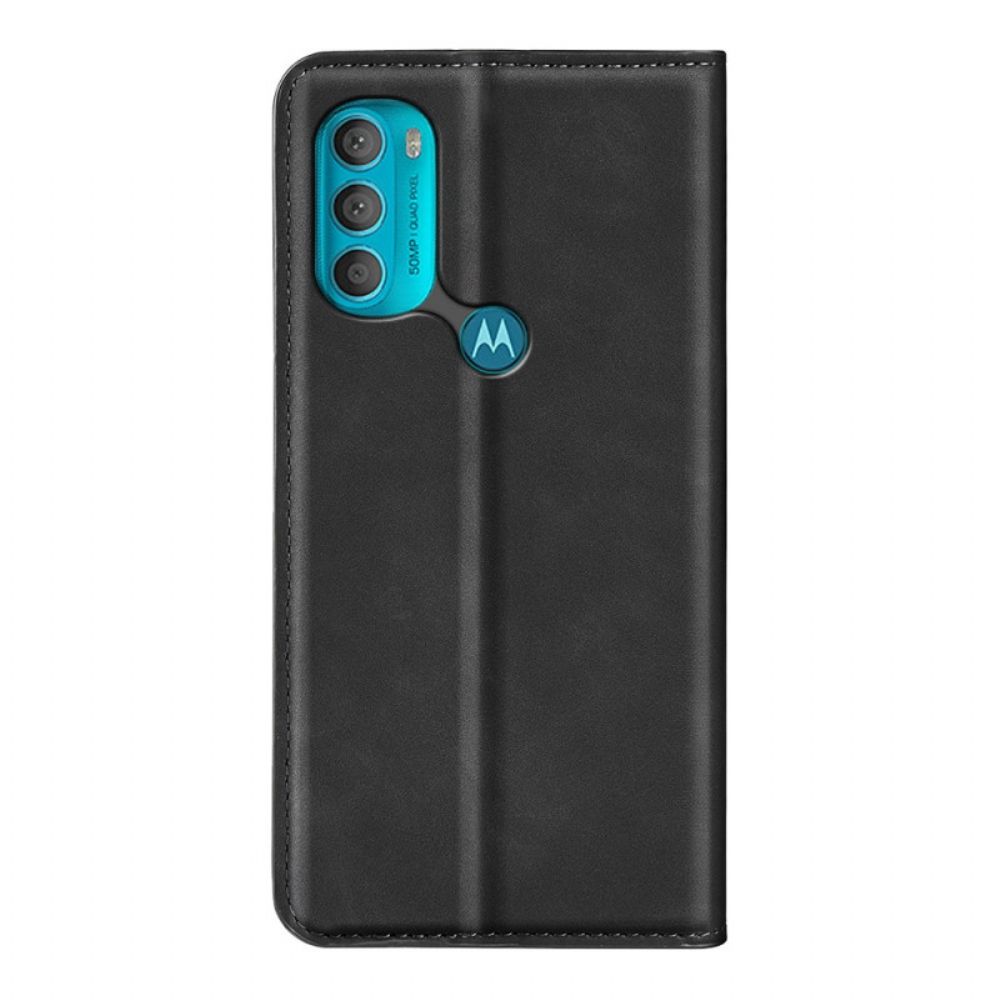 Schutzhülle Für Moto G71 5G Flip Case Seidenweicher Ledereffekt