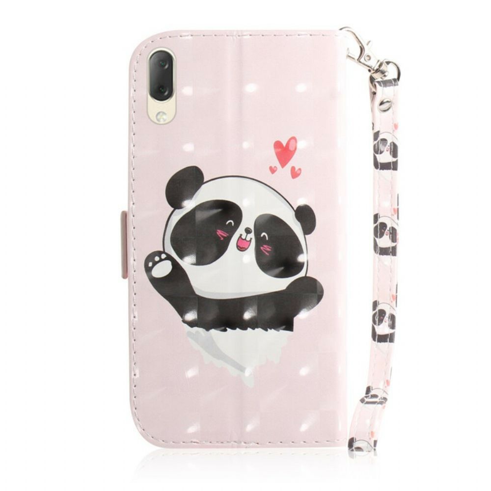 Flip Case Für Sony Xperia L3 Mit Kordel Panda Love Mit Riemen