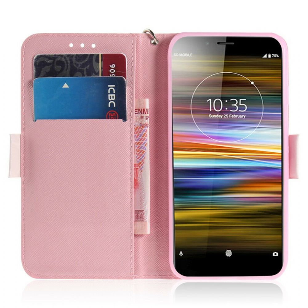 Flip Case Für Sony Xperia L3 Mit Kordel Riemenpumpe