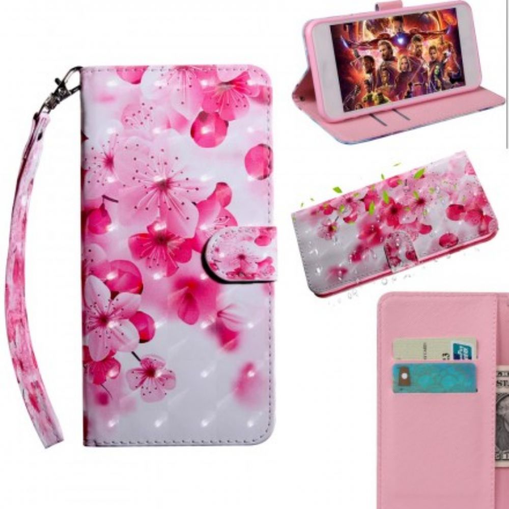 Flip Case Für Sony Xperia L3 Rosa Blumen