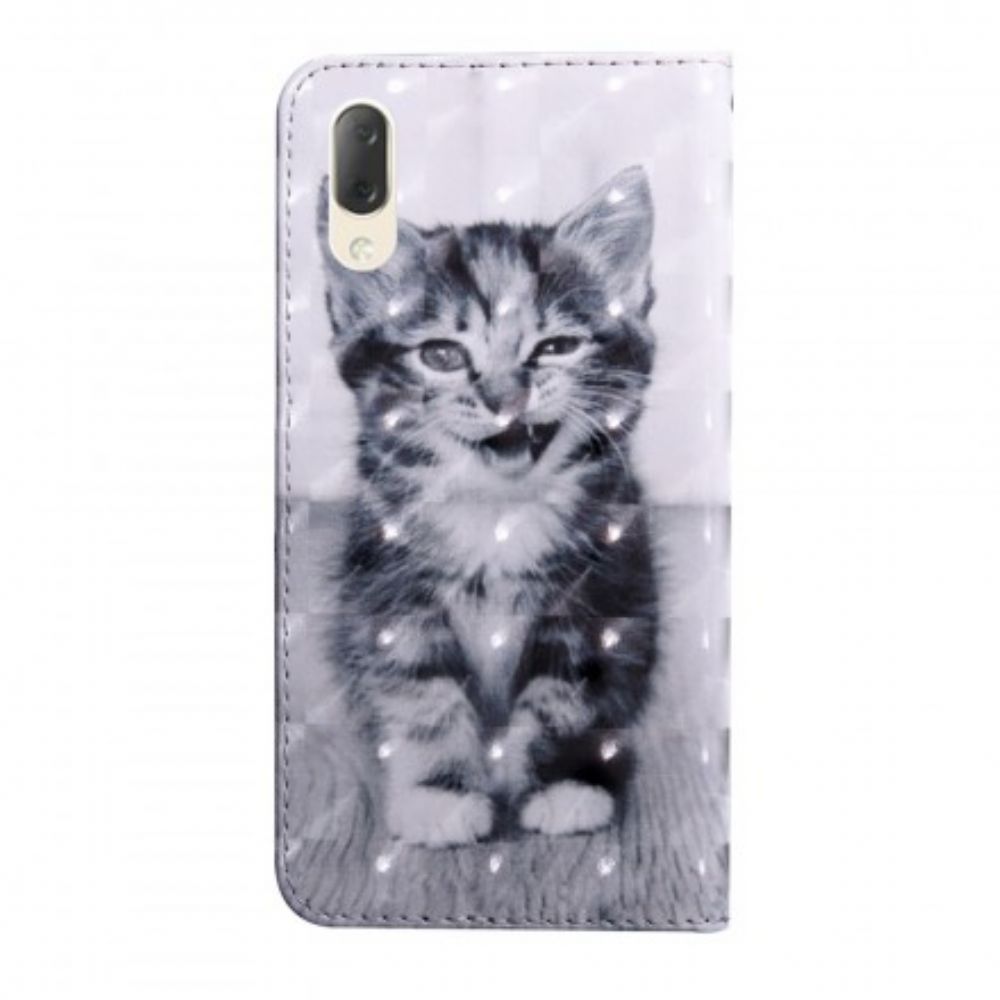 Flip Case Für Sony Xperia L3 Schwarz-weiß-katze