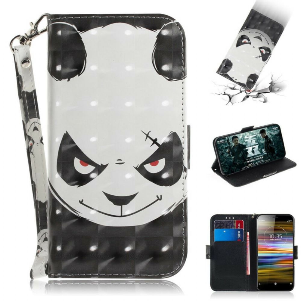 Flip Case Für Sony Xperia L3 Wütender Panda