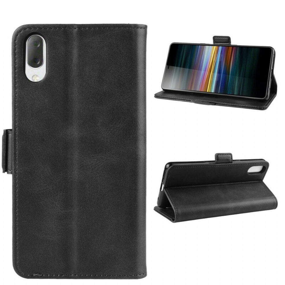 Lederhüllen Für Sony Xperia L3 Flip Case Doppelklappe