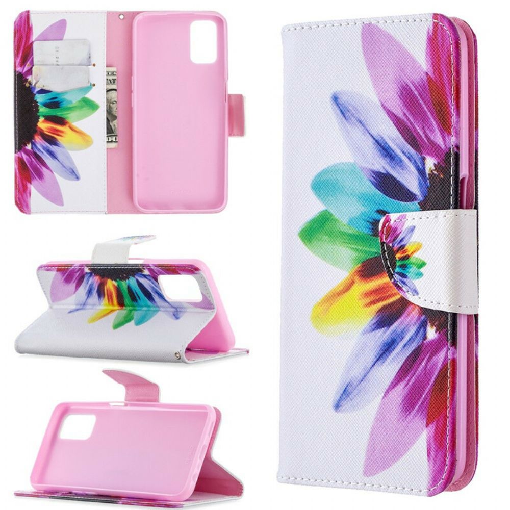 Lederhüllen Für Oppo A72 Aquarell Blume