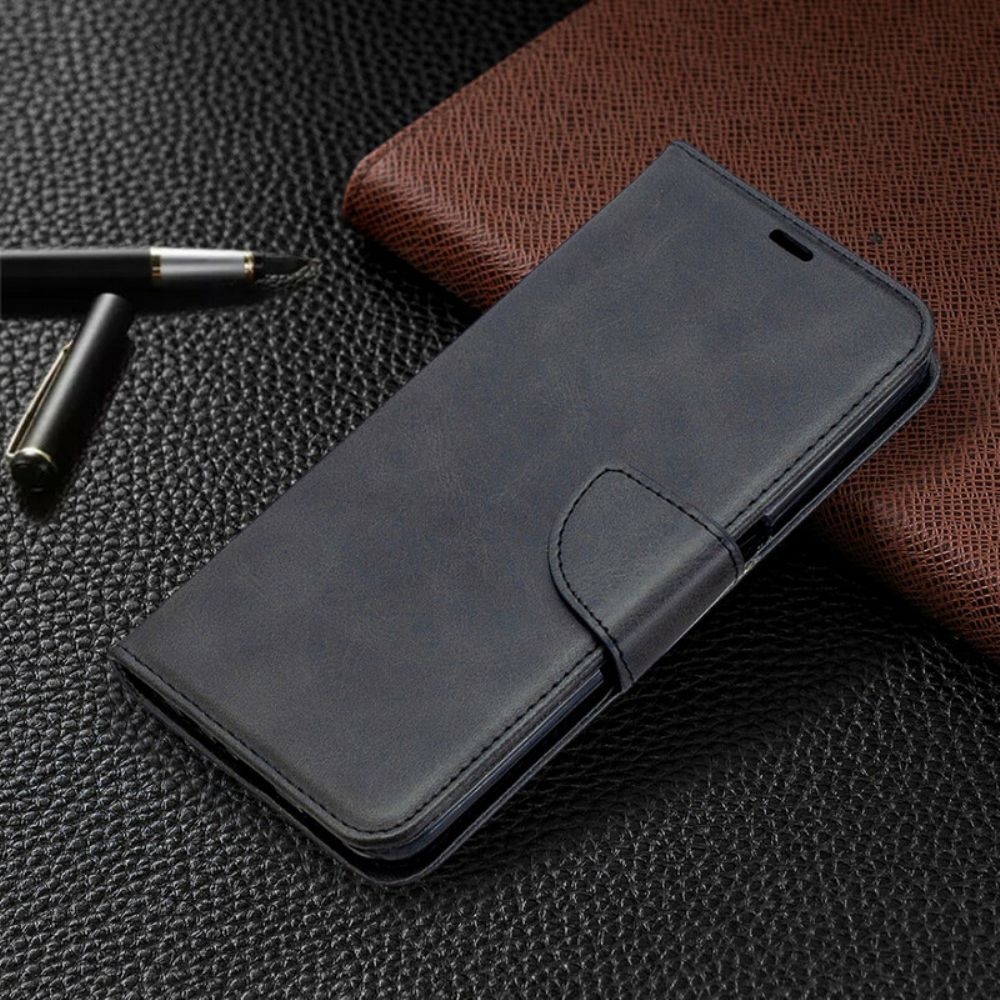 Lederhüllen Für Oppo A72 Flip Case Glatte Schräge Klappe