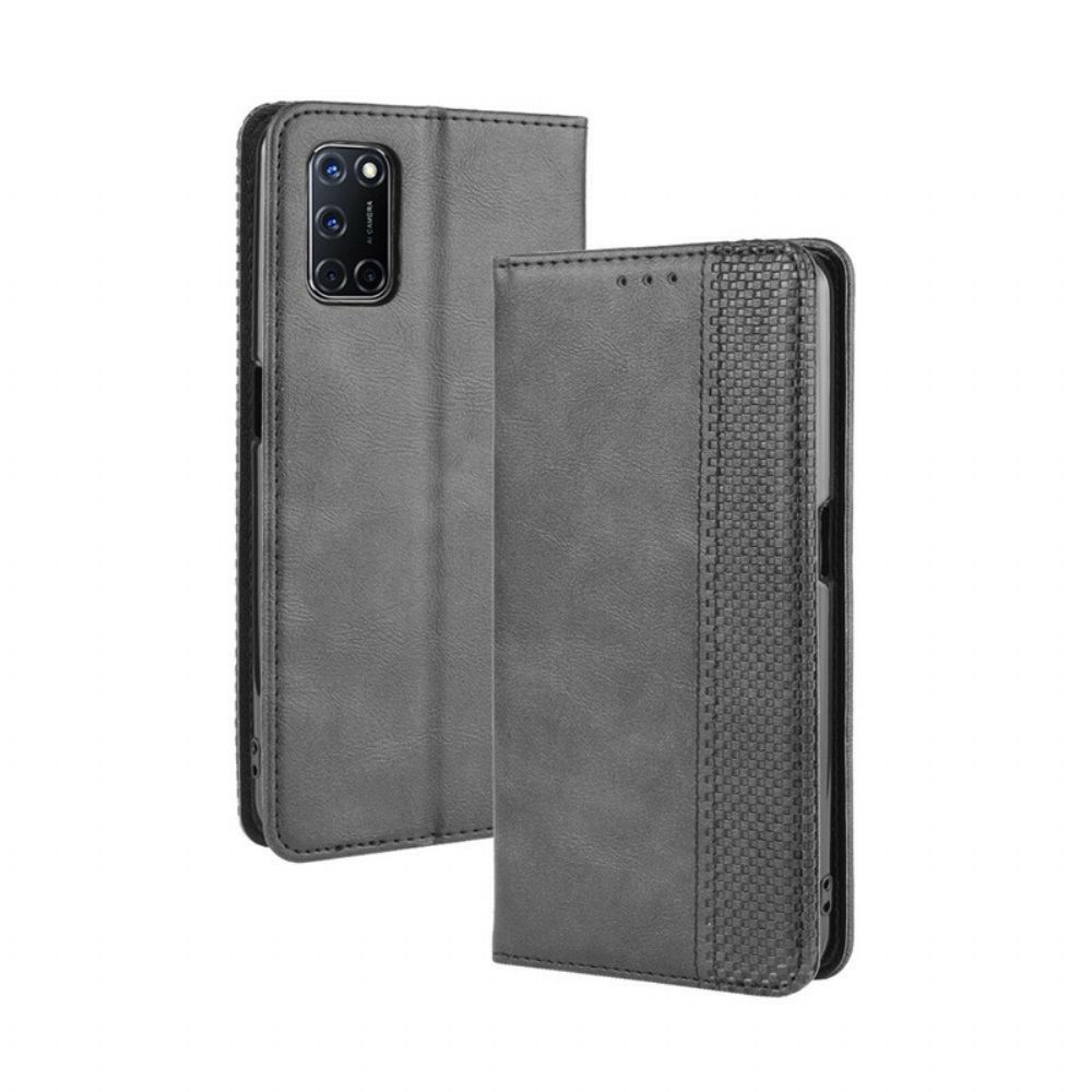 Schutzhülle Für Oppo A72 Flip Case Gestylter Vintage-leder-effekt