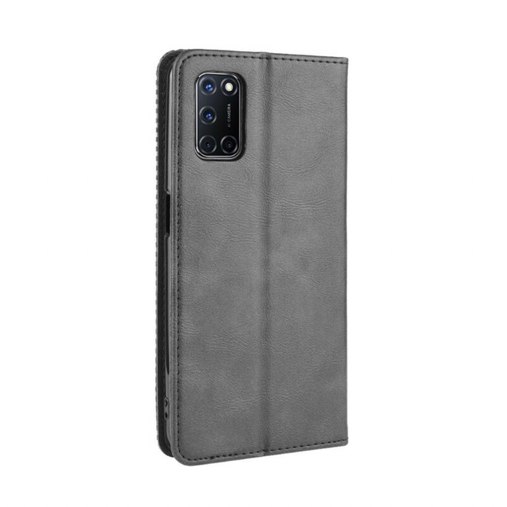 Schutzhülle Für Oppo A72 Flip Case Gestylter Vintage-leder-effekt