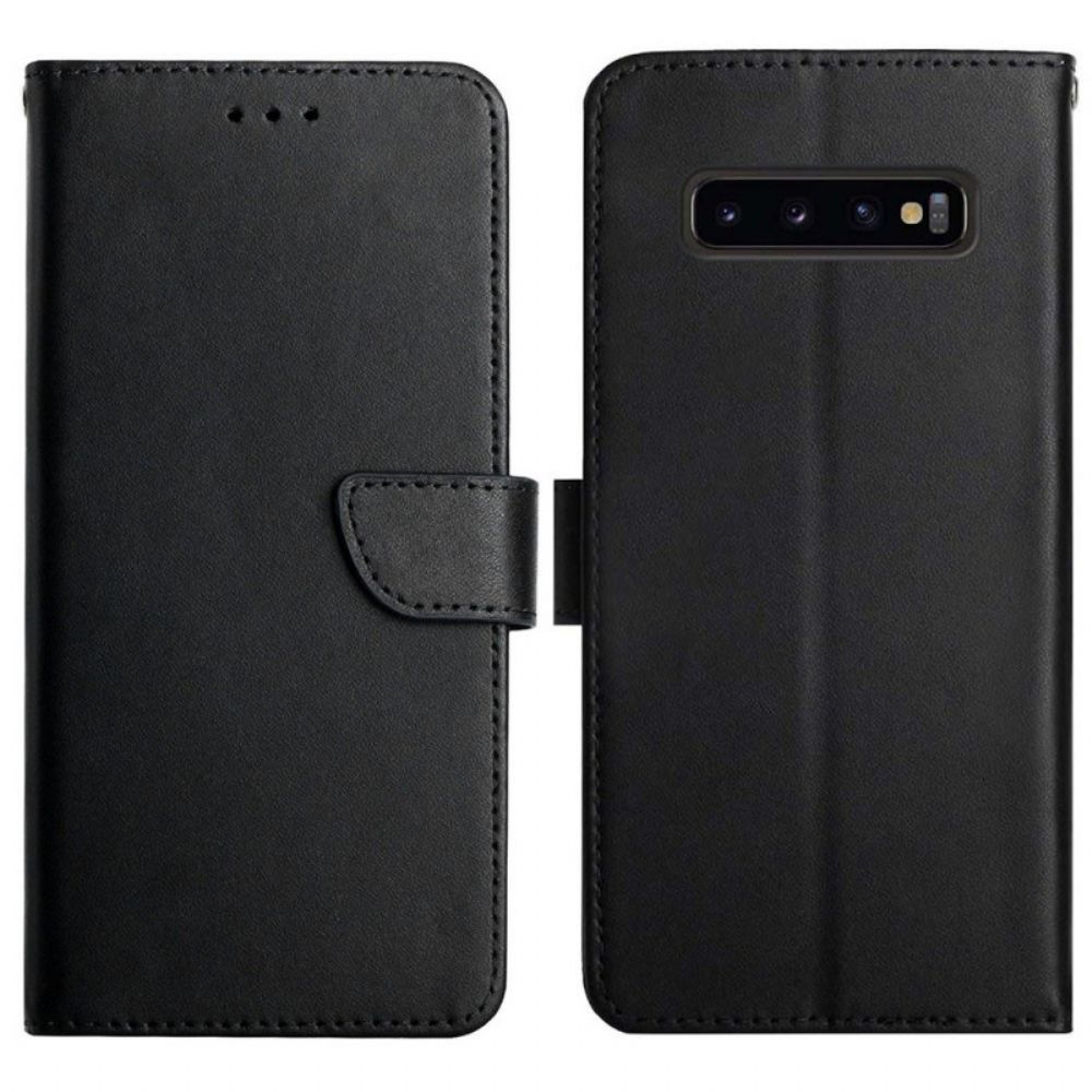 Flip Case Für Samsung Galaxy S10 Plus Echtes Nappaleder