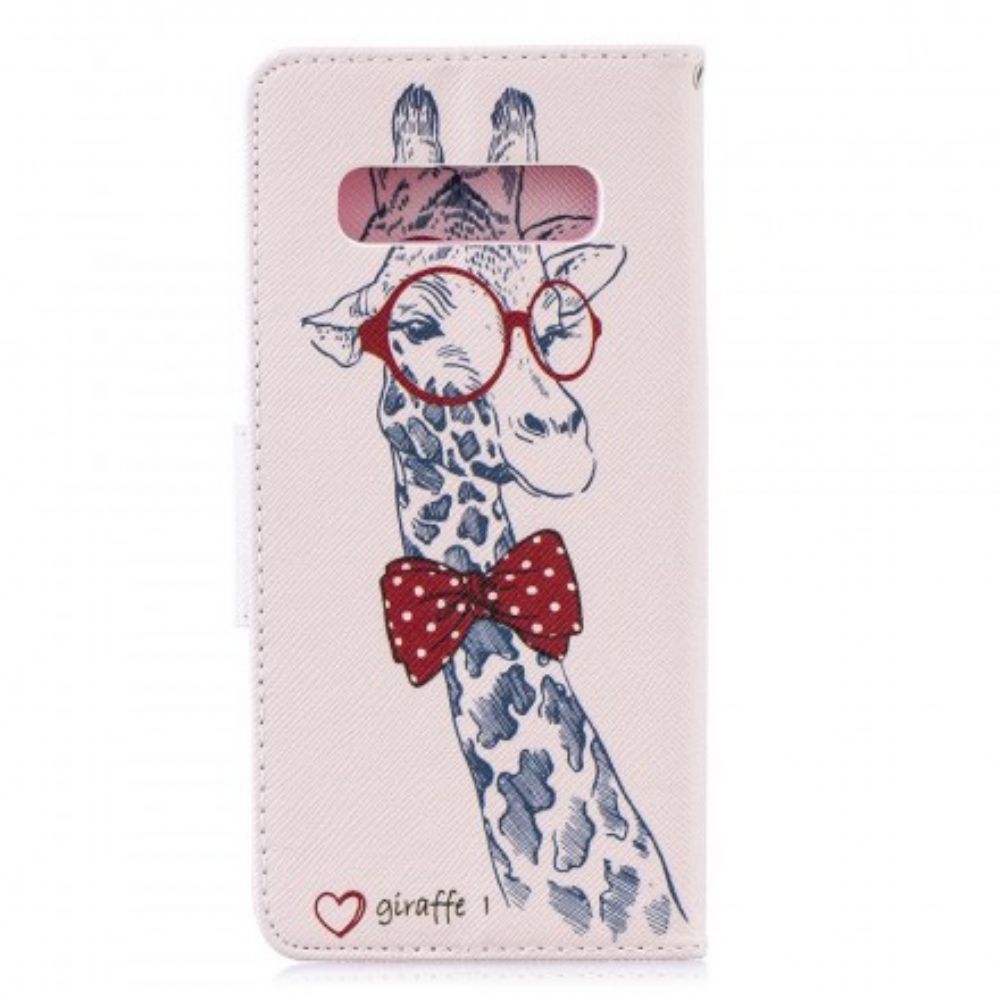 Flip Case Für Samsung Galaxy S10 Plus Nerdige Giraffe