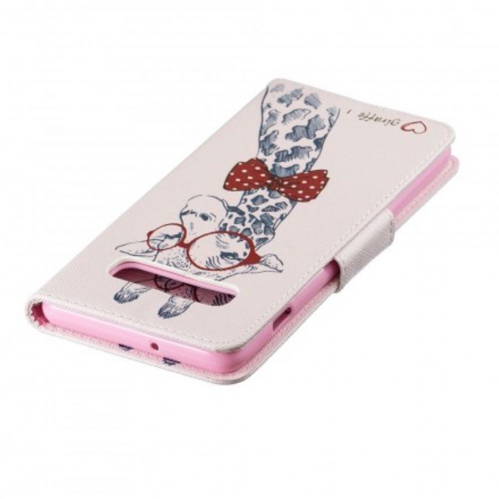 Flip Case Für Samsung Galaxy S10 Plus Nerdige Giraffe