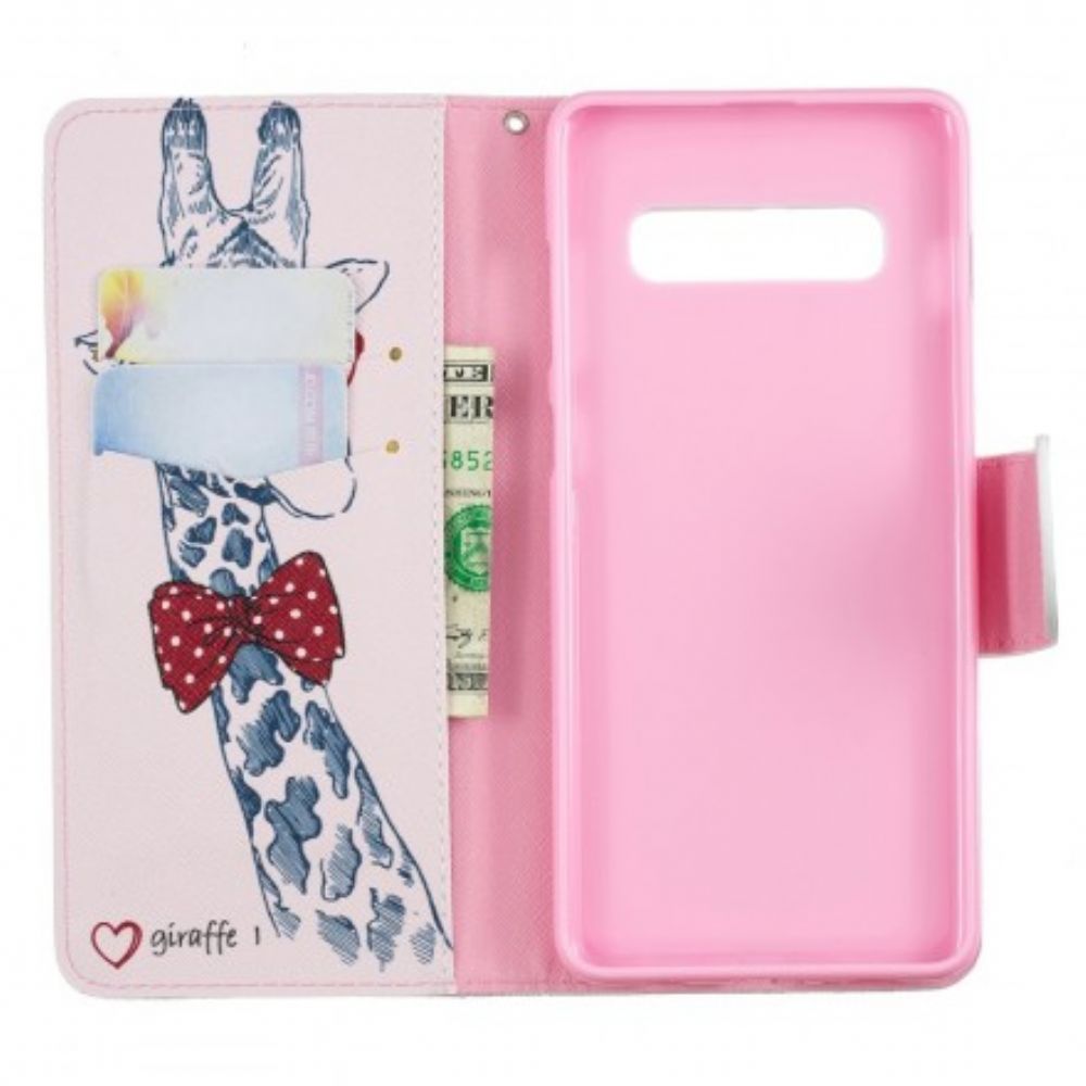 Flip Case Für Samsung Galaxy S10 Plus Nerdige Giraffe