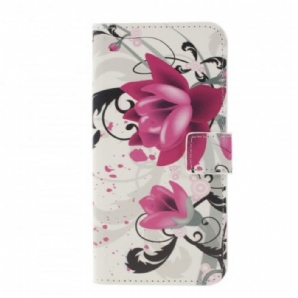 Flip Case Für Samsung Galaxy S10 Plus Schmetterlinge Und Blumen