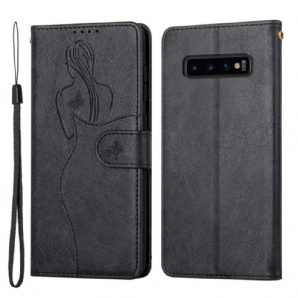 Flip Case Für Samsung Galaxy S10 Plus Silhouette Aus Kunstleder