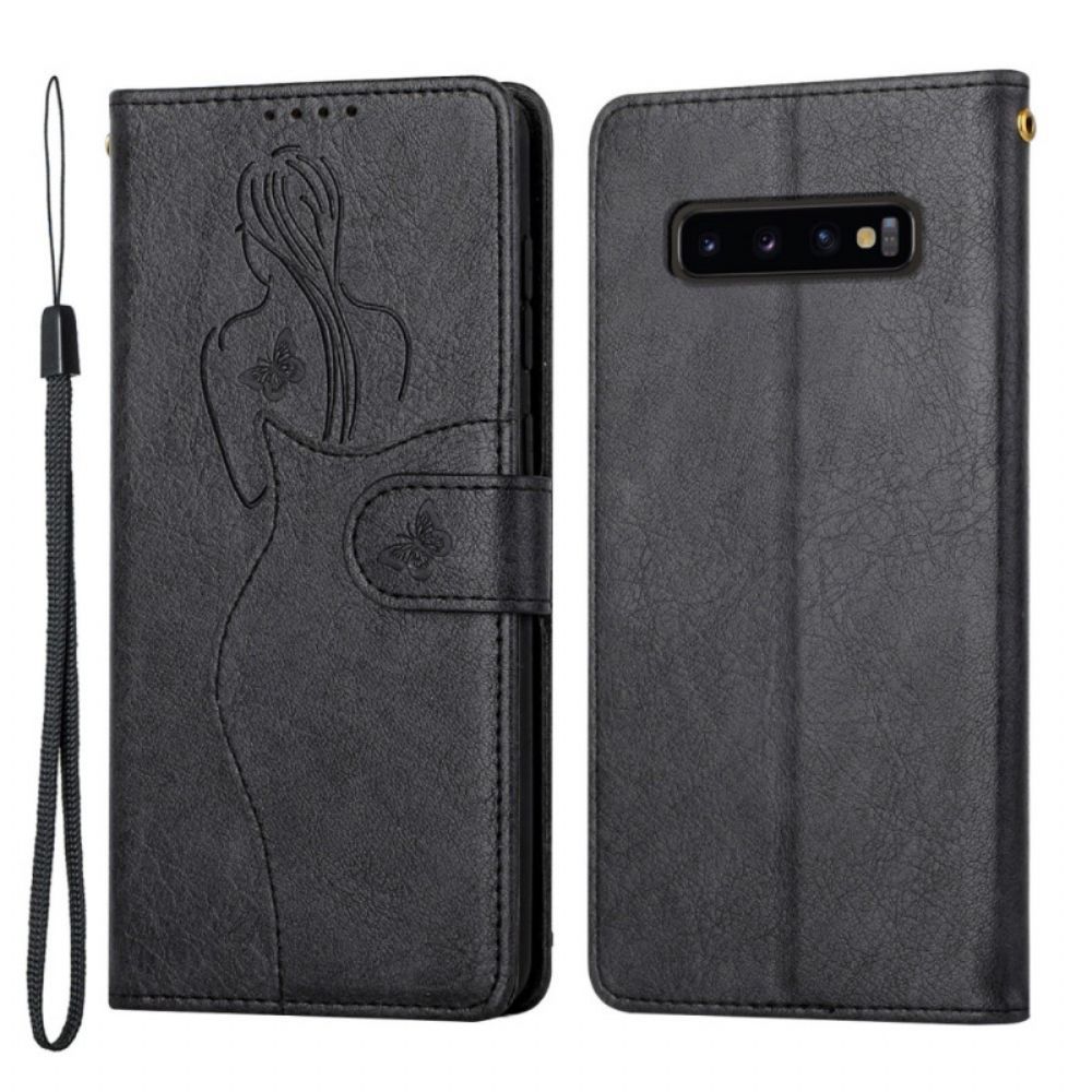 Flip Case Für Samsung Galaxy S10 Plus Silhouette Aus Kunstleder