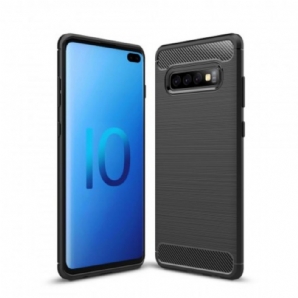 Handyhülle Für Samsung Galaxy S10 Plus Gebürstete Kohlefaser