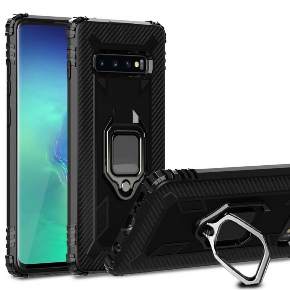 Hülle Für Samsung Galaxy S10 Plus Ring Und Kohlefaser