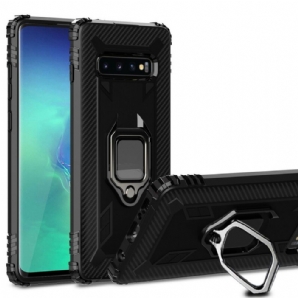 Hülle Für Samsung Galaxy S10 Plus Ring Und Kohlefaser