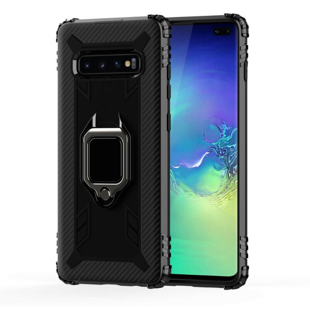 Hülle Für Samsung Galaxy S10 Plus Ring Und Kohlefaser