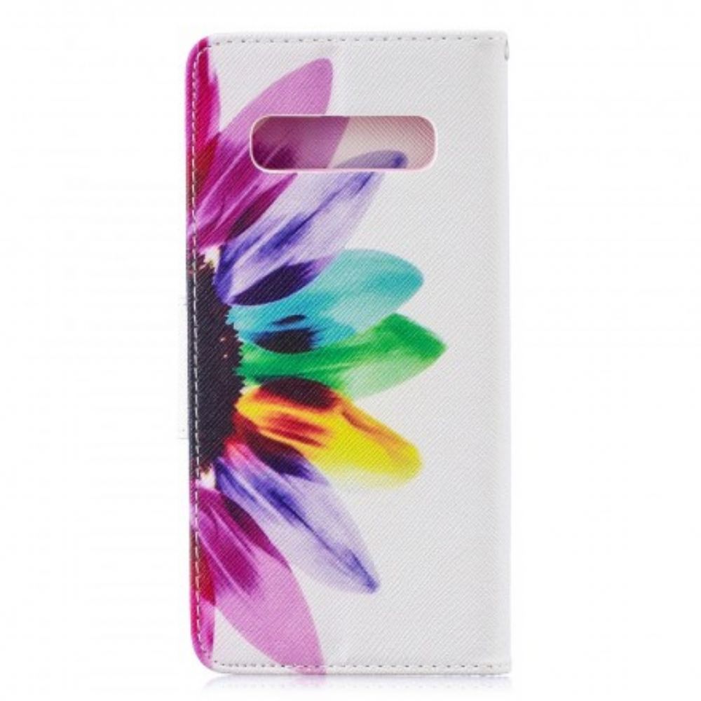 Lederhüllen Für Samsung Galaxy S10 Plus Aquarell Blume