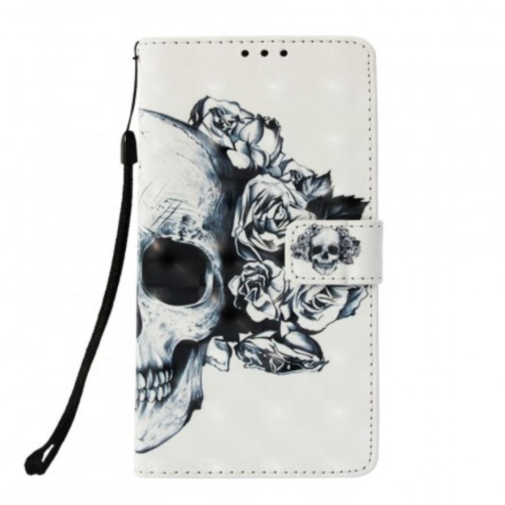 Lederhüllen Für Samsung Galaxy S10 Plus Blumenschädel