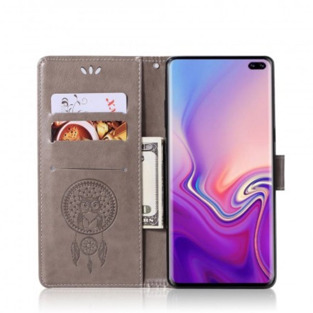 Lederhüllen Für Samsung Galaxy S10 Plus Lederoptik Catch Dreams Owl