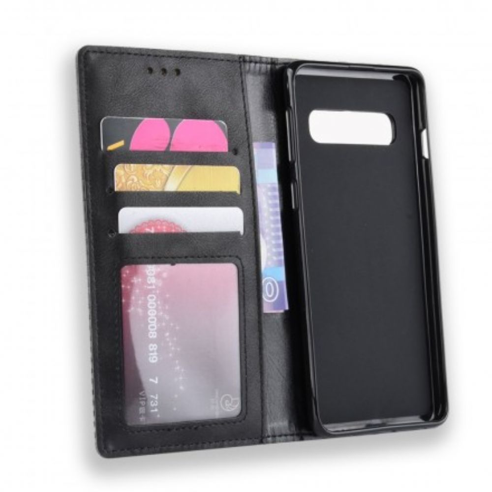 Schutzhülle Für Samsung Galaxy S10 Plus Flip Case Stilisierter Vintage-ledereffekt