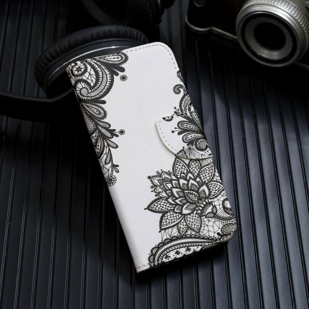 Flip Case Für Huawei P Smart S Mit Kordel Schwarzes Riemchen-mandala