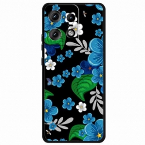 Hülle Für Motorola Edge 50 Pro Blaue Blumen