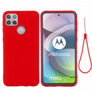 Hülle Für Moto G 5G Flüssigsilikon-design Mit Lanyard