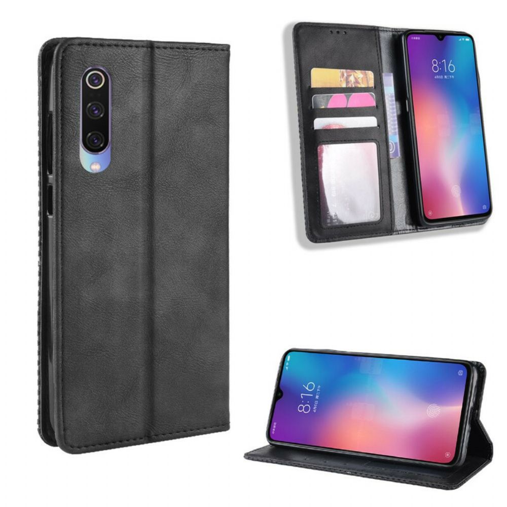 Schutzhülle Für Xiaomi Mi 9 Lite Flip Case Gestylter Vintage-leder-effekt