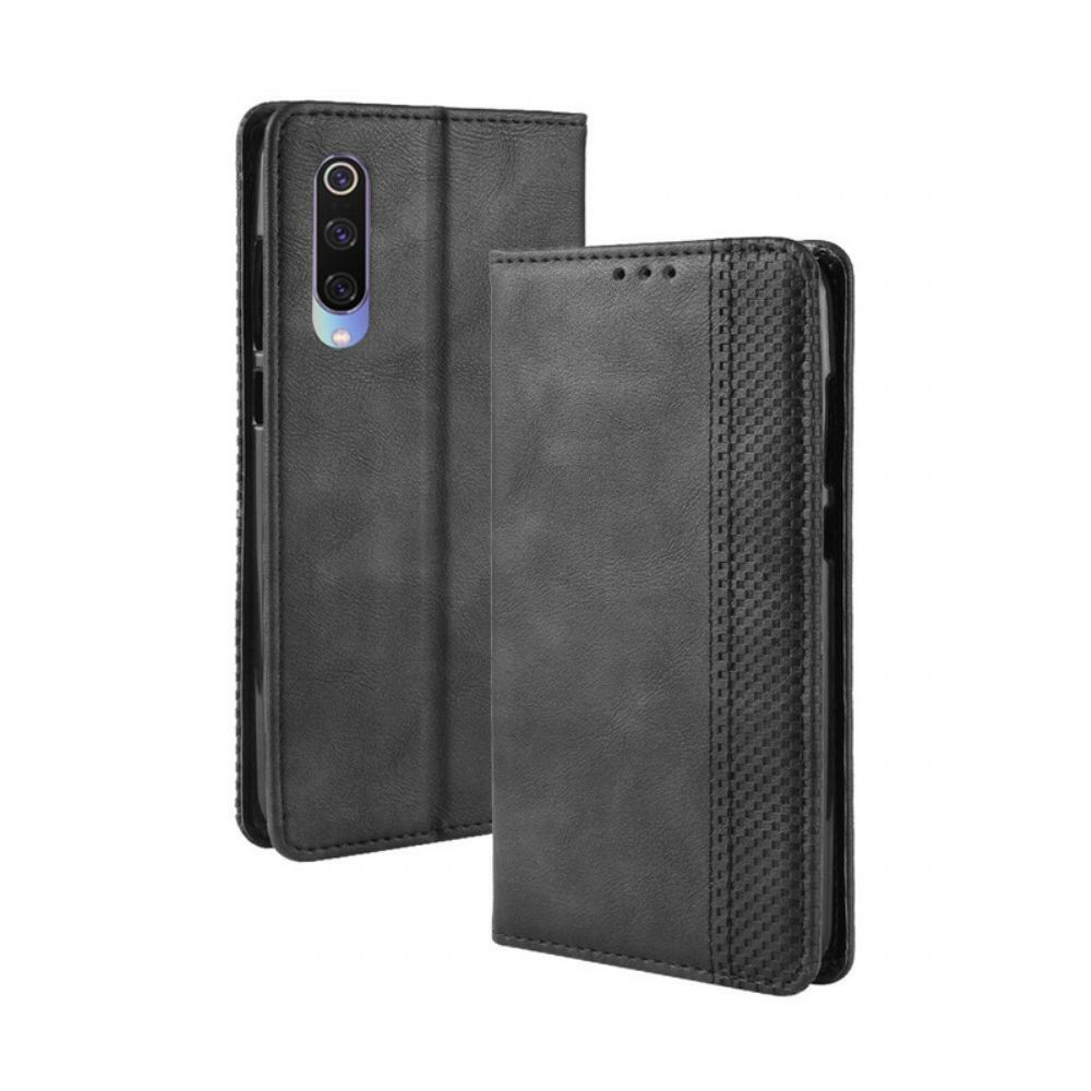 Schutzhülle Für Xiaomi Mi 9 Lite Flip Case Gestylter Vintage-leder-effekt