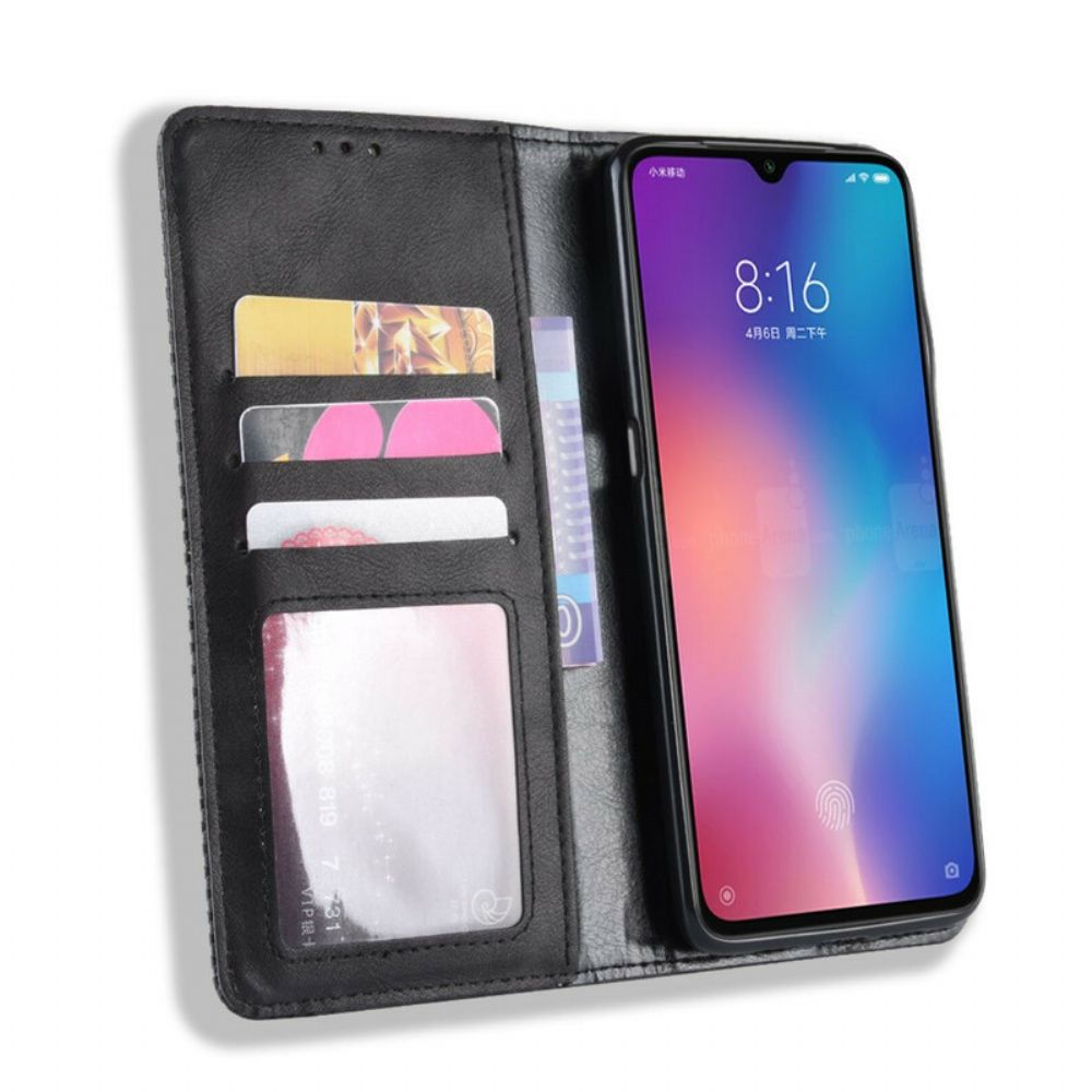 Schutzhülle Für Xiaomi Mi 9 Lite Flip Case Gestylter Vintage-leder-effekt