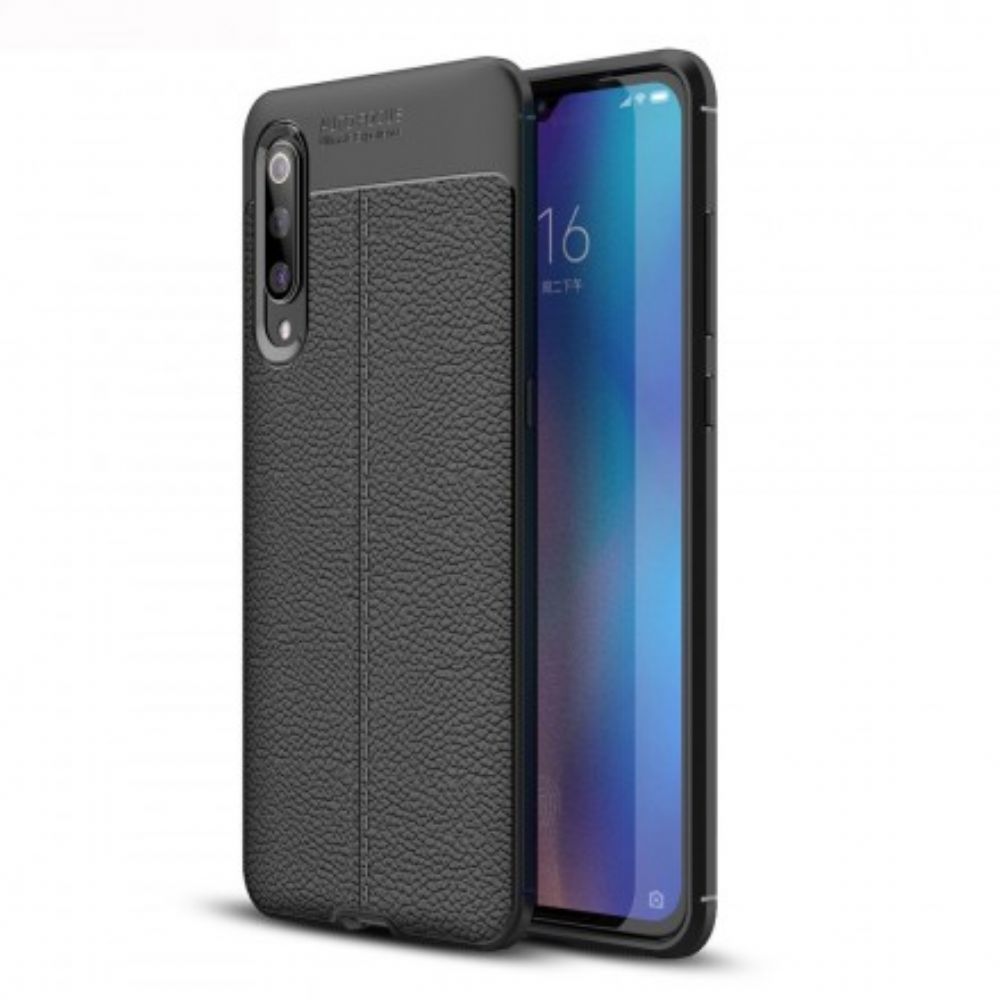 Hülle Für Xiaomi Mi 9 Doppellinie Litschi-leder-effekt