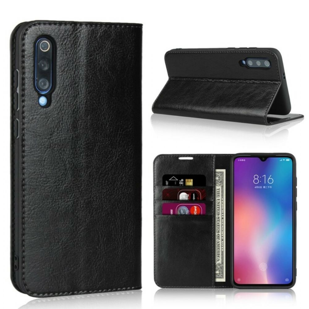 Schutzhülle Für Xiaomi Mi 9 Flip Case Echtes Leder