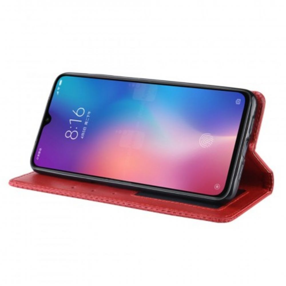 Schutzhülle Für Xiaomi Mi 9 Flip Case Stilisierter Vintage-ledereffekt