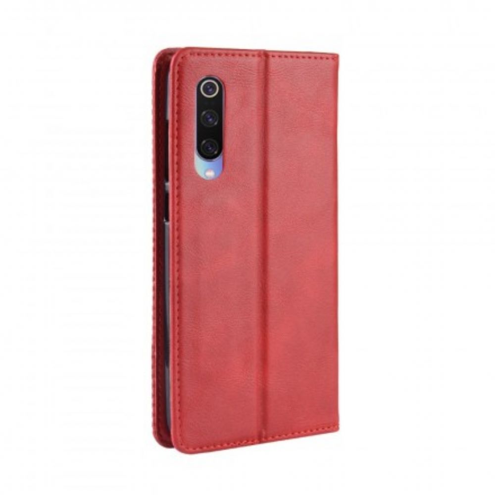 Schutzhülle Für Xiaomi Mi 9 Flip Case Stilisierter Vintage-ledereffekt