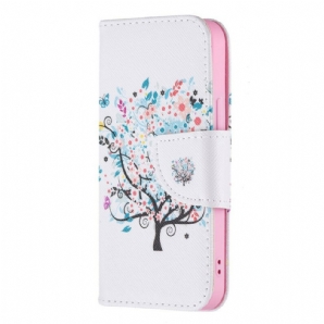 Flip Case Für iPhone 13 Mini Blumiger Baum