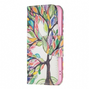 Flip Case Für iPhone 13 Mini Farbiger Baum