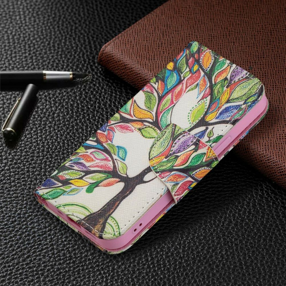 Flip Case Für iPhone 13 Mini Farbiger Baum