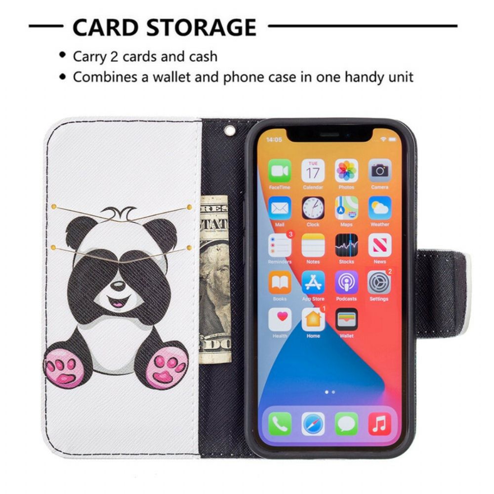 Flip Case Für iPhone 13 Mini Panda-spaß