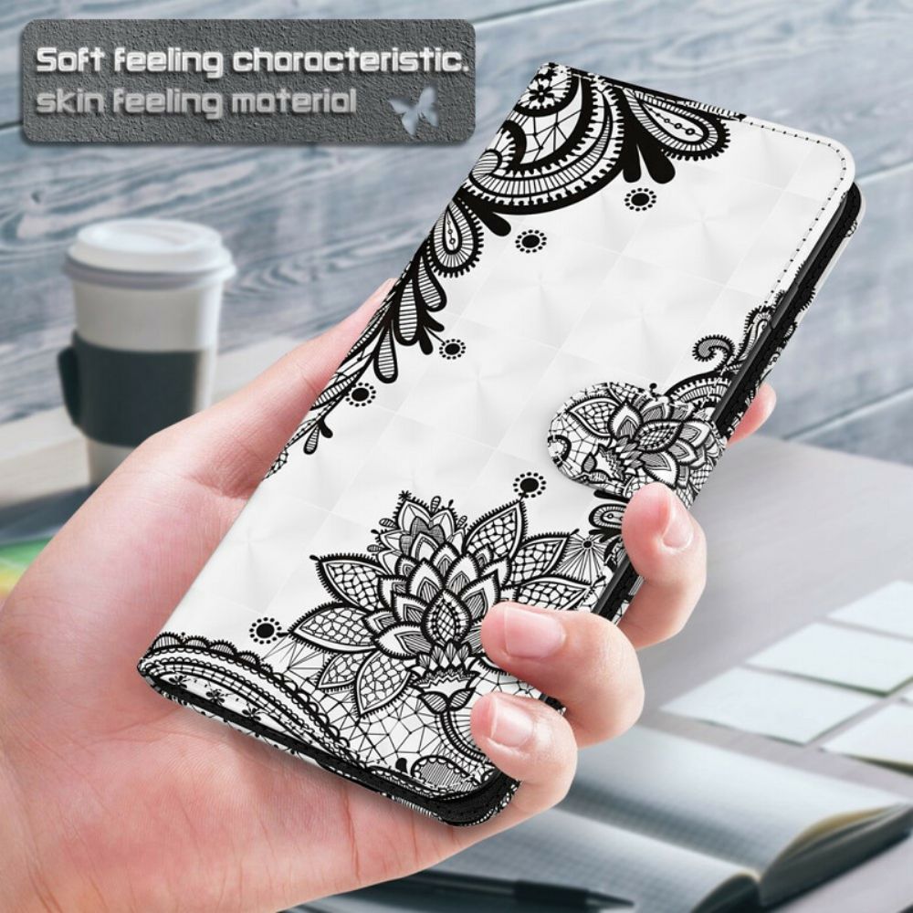 Flip Case Für iPhone 13 Mini Spitzenblumen