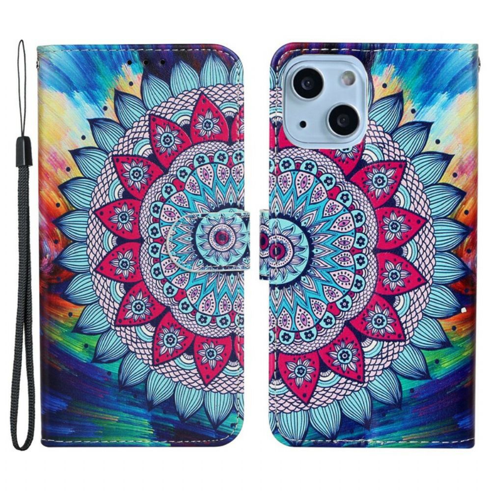 Flip Case Für iPhone 13 Mini Ultrabuntes Mandala